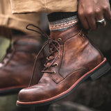 Men's Handmade Leather Boots with Non-Slip Sole