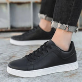 Men's Leather Lace-Up Casual Sneakers