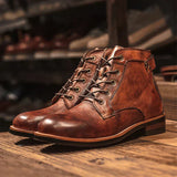 Men's Handmade Leather Boots with Non-Slip Sole