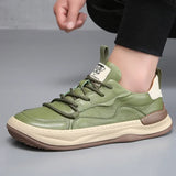 Men's Leather Casual Walking Sneakers