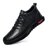 Men's Leather Lace-Up Casual Sneakers