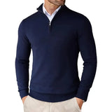 Men's Half-Zip Cotton Blend Sweater, Modern Fit