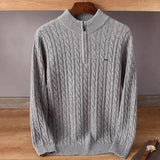 Men's Cable Knit Quarter Zip Sweater