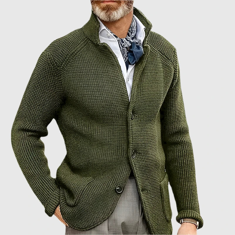 Men's Slim-Fit Button-Up Knitted Cardigan