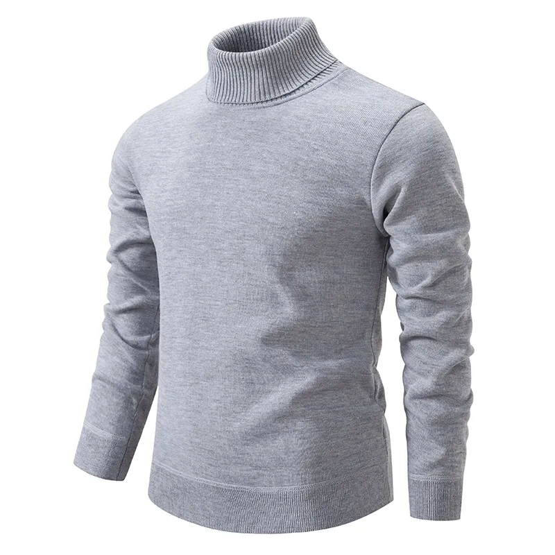 Men's Soft Knitted Roll-Neck Sweater