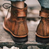 Men's Vintage Leather Lace Up Ankle Boots