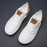 Men's Leather Casual Walking Sneakers