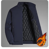 Men's Stand Collar Zip Bomber Jacket