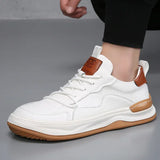 Men's Leather Casual Walking Sneakers
