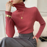 Women's Ribbed Turtleneck Long Sleeve Knit Sweater