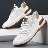 Men's Leather Casual Walking Sneakers