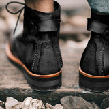 Men's Vintage Leather Lace Up Ankle Boots