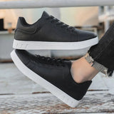 Men's Leather Lace-Up Casual Sneakers