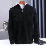 Men's Cable Knit Quarter Zip Sweater
