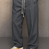 Men's Drawstring Wide Leg Trousers