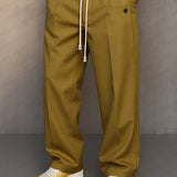 Men's Drawstring Wide Leg Trousers
