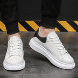 Men's Leather Lace Up Casual Sneakers