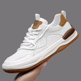 Men's Leather Casual Walking Sneakers
