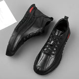 Men's Leather Lace-Up Casual Sneakers