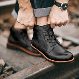 Men's Handmade Leather Boots with Non-Slip Sole