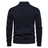Men's Ribbed Half Zip Knit Sweater