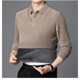 Men's Collared Knit Pullover Sweater