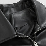 Men's Black Leather Oversized Bomber Jacket