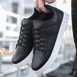 Men's Leather Lace-Up Casual Sneakers