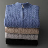 Men's Cable Knit Quarter Zip Sweater