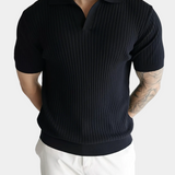 Men's Ribbed Knit Polo Shirt