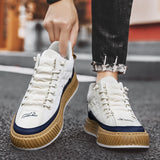 Men's Low Top Canvas Lace-Up Sneakers