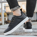 Men's Leather Lace-Up Casual Sneakers