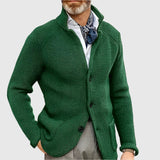 Men's Ribbed Stand Collar Cardigan
