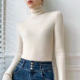 Women's Ribbed Turtleneck Long Sleeve Knit Sweater