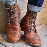 Men's Vintage Leather Lace Up Boots