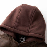 Men's Hooded Faux Leather Jacket