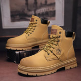 Men's Lace-Up Outdoor Boots with Non-Slip Sole