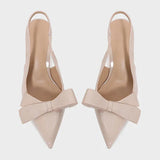 Women's Pointed-Toe Bow Slingback Stiletto Pumps