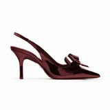 Women's Pointed-Toe Bow Slingback Stiletto Pumps