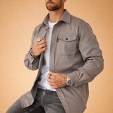 Men's Button Front Overshirt Jacket
