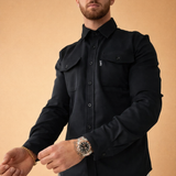 Men's Button Front Overshirt Jacket
