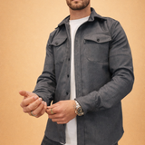 Men's Button Front Overshirt Jacket