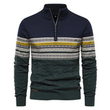 Men's Nordic Striped Half Zip Knit Sweater