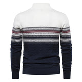 Men's Nordic Striped Half Zip Knit Sweater