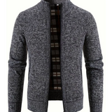 Men's Zip-Up Knit Cardigan Sweater
