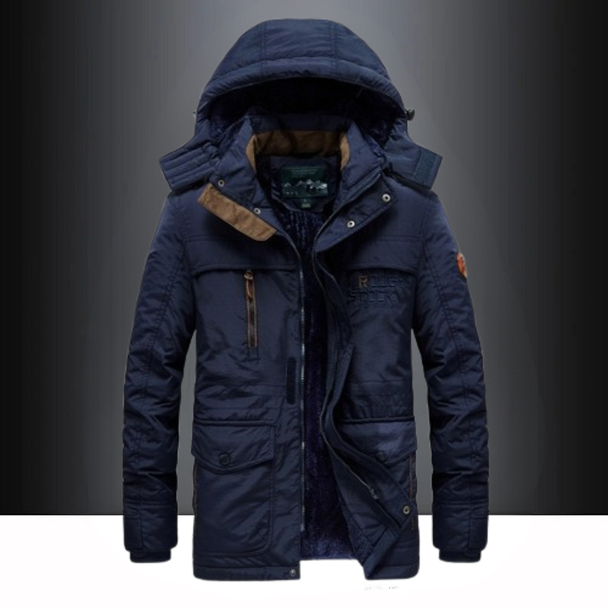 Men's Hooded Water-Resistant Lined Winter Parka