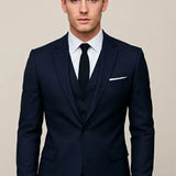 Men's Navy Slim Fit Two Piece Set