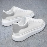 Men's Leather Lace Up Casual Sneakers