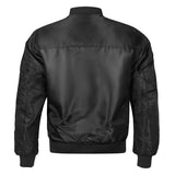Men's Quilted Faux Leather Bomber Jacket