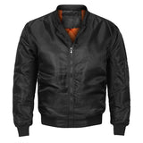 Men's Quilted Faux Leather Bomber Jacket